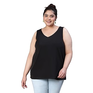 oxolloxo Women Plus Size Sleevless Round Neck