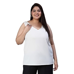 oxolloxo Women Plus Size Sleevless Round Neck