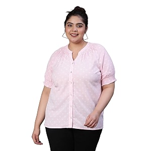 oxolloxo Women Plus Size V- Neck Short
