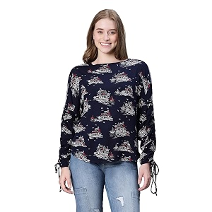 oxolloxo Women Polka Print Round Neck Long