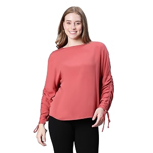 oxolloxo Women Polka Print Round Neck Long