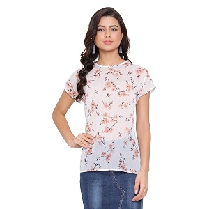 oxolloxo Women Printed Short Sleeve Round Neck