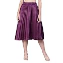 oxolloxo Women Purple Pleated amp Elasticated Dupion