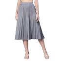oxolloxo Women Beige Jacquard Printed Pleated amp