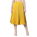 oxolloxo Women Mustard Dupion Silk Pleated amp