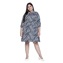 oxolloxo Plus Size Printed Tie Knot Dress