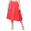 oxolloxo Women Red Dupion Silk Pleated amp