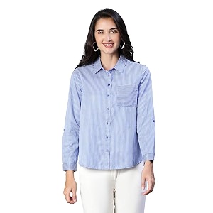oxolloxo Women Soild Collared with Chect Pocket