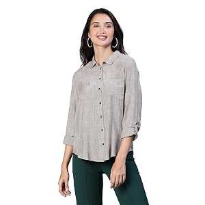 oxolloxo Womens Striped Regular Fit Shirt