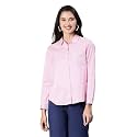Oxolloxo Women Stripe Print Soild Pink Collared