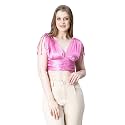 oxolloxo Women Solid V-Neck Elasticated Tie-Up Satin