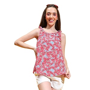 oxolloxo Women Stripe Print Round Neck Shoulder