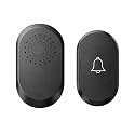 OXSAM Wireless Doorbell - Long Range Over 100 Ft, 32 Rings Bell, Battery Powered Door Bell Chime with LED Flash Wireless Calling Bell for Home, Office, Shop (Black Plug + Warranty)