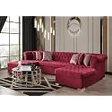 U Shape 9 Seater Chesterfield sectional Fabric Sofa Set 3 + 3 + 3 (Red) Pre-Assembled