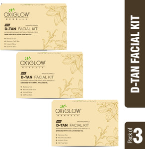 oxyglow herbals d-tan facial kit 50 gm pack of 3