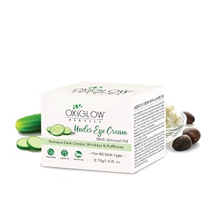 oxyglow herbals under eye creamremove dark circleswrinkles amp puffinessalmond oilfor skin type pack of 1 20g