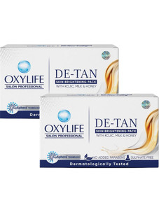 oxylife salon professional tan removal cream - 12g x 8  kojic acid milk  honey