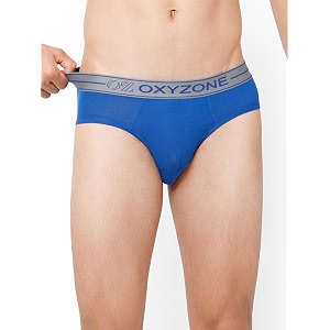 OXYZONE Mens Modal Solid Brief with Sweat-Absorbent