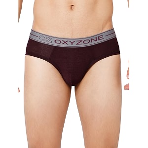 OXYZONE Mens Modal Solid Brief with Sweat-Absorbent