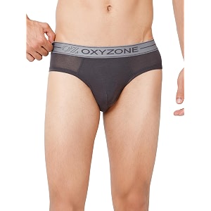 OXYZONE Mens Modal Solid Brief with Sweat-Absorbent