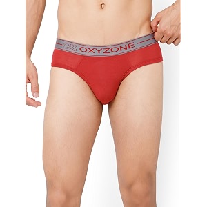 OXYZONE Mens Modal Solid Brief with Sweat-Absorbent