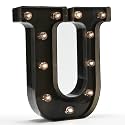 Oycbuzo Light up Letters LED Letter Black Alphabet Letter Night Lights for Home Bar Festival Birthday Party Wedding Decorative (Black Letter U)