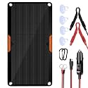 OYMSAE 10W 12V Solar Panel Car Battery Charger Portable Waterproof Power Trickle Battery Charger &amp; Maintainer for Car Boat Automotive RV with Cigarette Lighter Plug &amp; Alligator Clip
