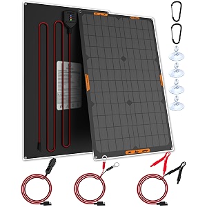 oymsae 30w 12v solar panel trickle charger maintainer waterproof portable