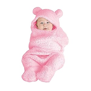 oyo baby super soft baby blankets for newborns  pack of hooded swaddle wrappers cum wearable blankets for boys amp girls 06 months 7268 cm - pink