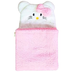 oyo baby newborn 3-in-1 swaddle blanket with animal hood  soft all-season kids blanket for 012 months 84x80cm skin-friendly pink kitty design perfect baby shower gift