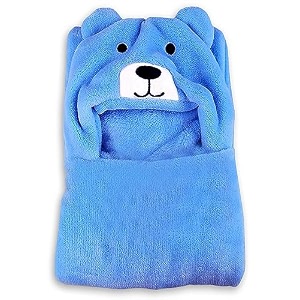 oyo baby newborn 3-in-1 swaddle blanket with animal hood  soft all-season kids blanket for 012 months 84x80cm skin-friendly blue bear design perfect baby shower gift