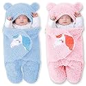 OYO BABY Newborn Baby Blanket Combo Pack – 2 Pcs Super Soft Micro Fleece Wrapper/Sleeping Bag (0-06 Months, 72x68 cm, Pink &amp; Blue, Skin-Friendly, Boys &amp; Girls)
