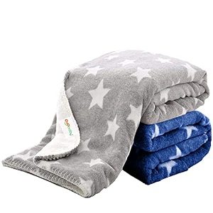 oyo baby baby square blankets combo  for new born babies baby boys baby girls babies for 0-6 months fleece skin friendly 2 blankets star grey  star dark blue