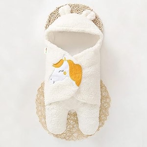 oyo baby wearable hooded swaddle blanket for newborn babies  0-6 months 72x68 cm unisex sleeping bag wrap white pack of 1