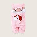 OYO BABY Super Soft Flannel Hooded Swaddle Blanket for Newborn Babies – Lightweight Wrap (0-6 Months, 72x68 cm) - Pink