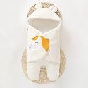 OYO BABY Wearable Hooded Swaddle Blanket for Newborn Babies – 0-6 Months, 72x68 cm, Unisex Sleeping Bag Wrap (White, Pack of 1)