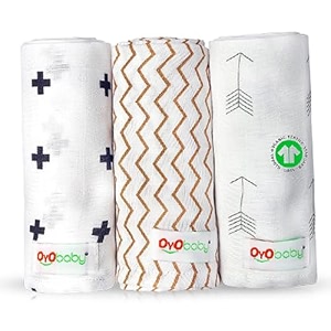 oyo baby premium muslin cotton cloth baby washcloths  extra soft absorbent amp reusable face towels for newborns pack of 3 -white  printed 100x100cm  0-18 months