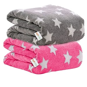 oyo baby new born baby blanket - blanket for new born baby baby blanket for 0-2 years  all season fluffy 2-layer ac wrapping reversible blanket  100 x 75 cm baby pink amp grey star printed