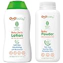 OYO BABY New Born Combo Daily Moisturizing Natural Baby Lotion and Natural Dusting Baby Powder for New Born Babies 200gm Each