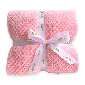 oyo baby ultra soft fleece baby blanket  warm amp cozy newborn blanket for winter  reversible sherpa baby wrapper for infant toddler boys amp girls 0-24 months baby pink