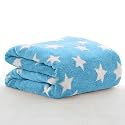 OYO BABY Soft Fleece Baby Blanket with Star Print Blue| Newborn Swaddle Wrap | Ultra Cozy, Lightweight &amp; Breathable | Infant Bedding | Baby Shower Gift | 0-24 Months 100 * 75 cm | Unisex Baby Blanket