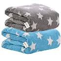 OYO BABY New Born Soft Baby Blanket - Blanket for New Born Baby, Baby Blanket for 0-2 Years | All Season, Lightweight, Sleeping Bag Style | Baby Gift | 100 x 75 cm, Star Blue & Grey