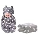 OYO BABY New Born Super Soft Baby Blanket for Baby (100cm x 75cm, Star Blue, Fleece, Lightweight) Baby Blankets New Born Babies | Pack of 1, Super Soft Baby Wrapper Baby Sleeping Bag