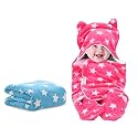 OYO BABY Squre BLANKIT (Blue Square + Pink Hooded)