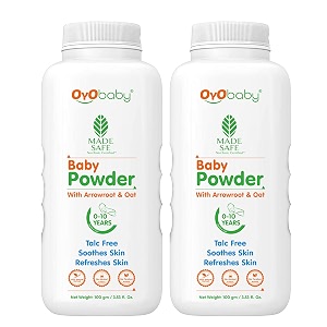 oyo baby gentle baby powder talc free for new born baby refreshes babys skin - pack of 2  100gm