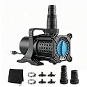 OYO WATER Pond Pump, 5100 GPH Adjustable Flow Submersible Water Pump with Filter Bag, UL Listed Copper Motor, IPX8 Waterproof 20.3ft Cord for Koi Pond, Fountain, Waterfall, Hydroponics, Irrigation
