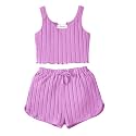 OYOANGLE Girl39s 2 Piece Outfits Sleeveless Rib
