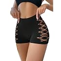 OYOANGLE Women's Cut Out Mid Rise Plain Seamless Boyshort Panties Underwear