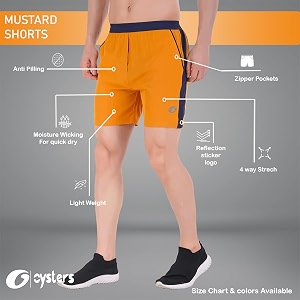 Oysters Mens Work-Out Shorts with Pockets