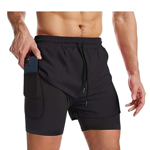 Oysters Mens 2 in 1 Workout Shorts